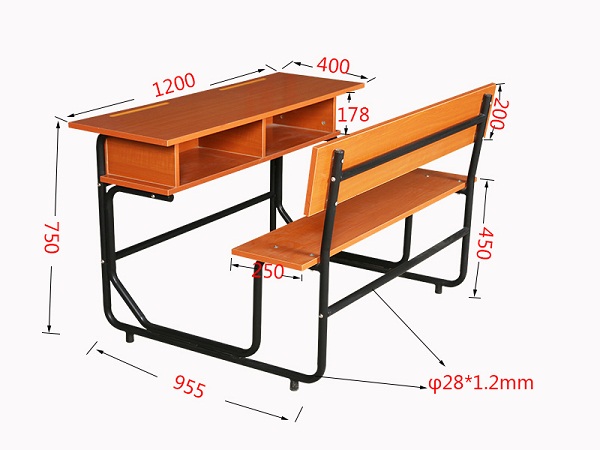 双人连体课桌椅